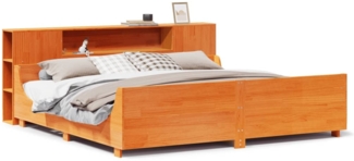 vidaXL Massivholzbett ohne Matratze Wachsbraun 200x200 Kiefernholz 3323757