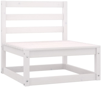 vidaXL Garten-Mittelsofas 2 Stk. Weiß Kiefer Massivholz 805681