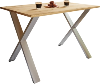 VCM Esstisch Xona 919695 Silber / Honig-Eiche H. 76 x B. 140 x T. 80 cm