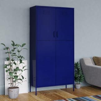 vidaXL Kleiderschrank, Stahl, Marineblau, 90 x 50 x 180 cm