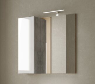 welltime Spiegelschrank Hamburg Badspiegelschrank mit 1 Tür, inkl. Beleuchtung LED, Breite 78