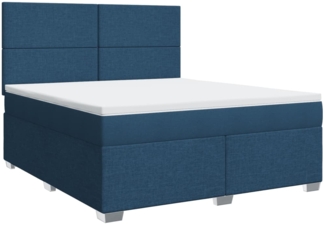 vidaXL Boxspringbett mit Matratze Blau 180x200 cm Stoff 3290566