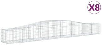 vidaXL Gabionen mit Hochbogen 8 Stk. 400x50x40/60cm Verzinktes Eisen 3145923