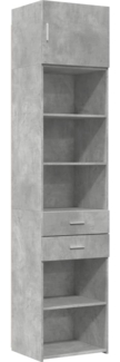 vidaXL Hochschrank Schmal Betongrau 50x42,5x225 cm Holzwerkstoff 3281311