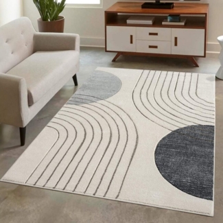 Carpet City Teppich BONITO 7170, rechteckig, Höhe: 11 mm, Läufer, Flachflor, Hochtief-Muster/ 3D-Effekt, Geo-Muster, Wohnzimmer