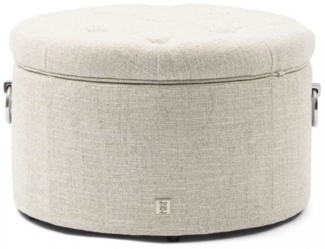 Riviera Maison Hocker Pouf Park Avenue Rich Tweed Antique White 9801001