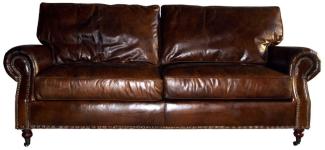 Clubsofa Wales 3-Sitzer Leder Vintage-Cigar