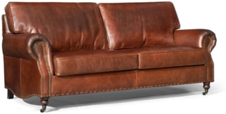 Clubsofa Wales 3-Sitzer Leder Vintage-Cigar