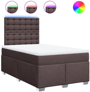 vidaXL Boxspringbett mit Matratze Dunkelbraun 120x200 cm Stoff 3292772