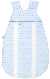 Odenwälder Jersey-Schlafsack prima klima springing dots sky blue, Größe:70