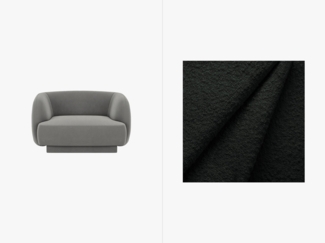 Micadoni Sessel Miley 1-Sitzer Boucle Baloo Schwarz