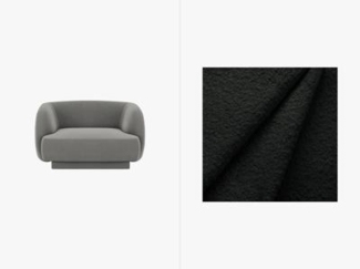 Micadoni Sessel Miley 1-Sitzer Boucle Schwarz Kunststoff schwarz