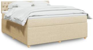 vidaXL Boxspringbett mit Matratze Creme 180x200 cm Stoff 3287547