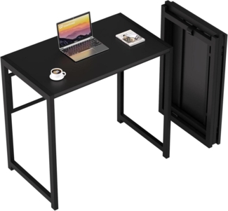 Klappbarer Schreibtisch 80x48 cm Keine Montage Home Office Schwarz