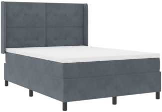 vidaXL Boxspringbett mit Kopfteil Dunkelgrau 160 x 200 cm Samt 3342015