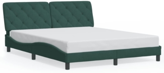vidaXL Bettgestell ohne Matratze Dunkelgrün 160x200 cm Samt 3207932