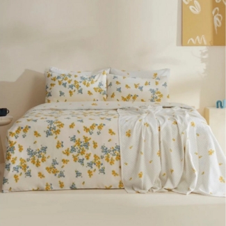 Karaca Bettwäsche Sarah Anderson Morsey Doppelbett Steppbettbezug Bettbezug Set Gelb