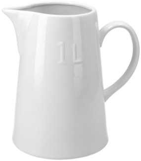 Milchkanne 1 Liter Keramik 18,5x9,5 cm Milchkännchen weiß Getränke servieren Privat Gastronomie