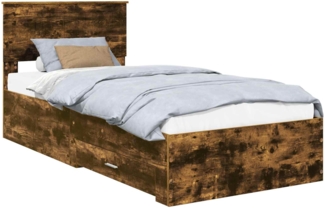 vidaXL Bettrahmen Geräucherte Eiche 90 x 190 cm Holzwerkstoff 3410953