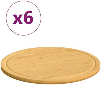 vidaXL Schneidebretter 6 Stk. Ø40x1,5 cm Bambus