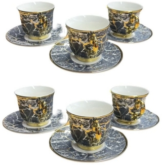 ZELLERFELD Kaffeeservice 12-Teiliges Espressoset aus Porzellan mit Untertassen (12-tlg)