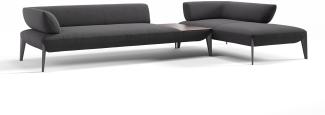 Sofanella Ecksofa ALMERIA Stoffgarnitur Sofalandschaft Couch in Schwarz S: 330 Breite x 97 Tiefe