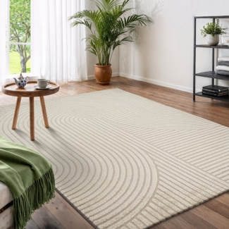 OTTO home Designteppich Eliaan 3D Optik/Hoch-Tief Effekt, rechteckig, Höhe: 14 mm, hohe Flordichte und angenehm weich, Teppich Wohnzimmer Boho Design