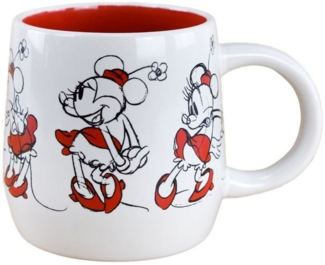 Disney Minnie Mouse Kaffeetasse ca. Ø 8,7 x 9 cm Skizze in Weiß / Rot Tasse