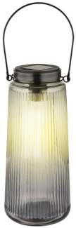 LED Solarleuchte, Laterne, Glas klar, H 25 cm