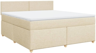 vidaXL Boxspringbett mit Matratze Creme 180x200 cm Stoff 3286757