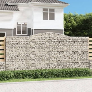 vidaXL Gabionen mit Hochbogen 3 Stk. 400x30x180/200cm Verzinktes Eisen 3146919