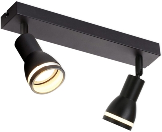 ZMH LED Deckenstrahler 2 Flammig Schwarz Wohnzimmer Deckenleuchte Verstellbar Strahler GU10 Strahler Moderne Lampe