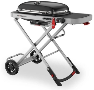 Weber Gasgrill Traveler Black inkl. Rollwagen + Seitentisch