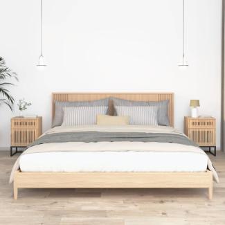 vidaXL Nachttische 2 Stk. 40x30x55,5 cm Holzwerkstoff & Eisen 352096