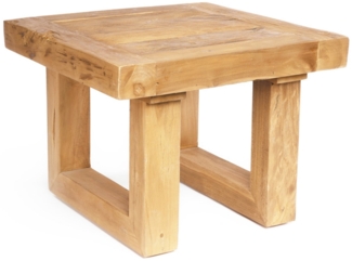 Der Beistelltisch Aus Recyceltem Teakholz - Natur - Natürlich - 50x50x40cm