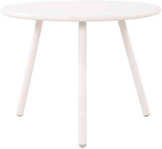 TPFLiving Couchtisch Maveo (Tischplatte: Recyceltes Polypropylen, UV-beständig, wetterfest, Metall mit E-Coating, rost- & korrosionsbeständig, mit Bodenschonern), Maße (TxBxH): 60 x 60 x 45cm - Farbe: weiß