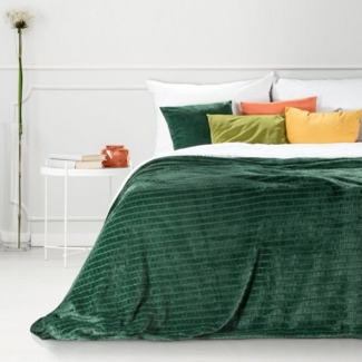 Wohndecke Kuscheldecke Decke MICROFASER Sofadecke Tagesdecke CINDY2 220x200 cm dunkelgrün