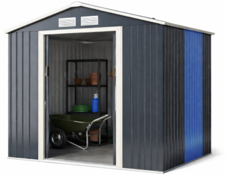 Gerätehaus Metall Erweitert-213 x 191 x 195 cm Geräteschuppen abschließbar Gartenhaus mit 4 Luftschlitzen
