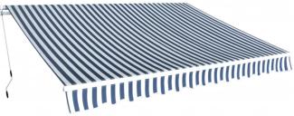 vidaXL Gelenkarmmarkise 350 cm Blau/Weiß 275564