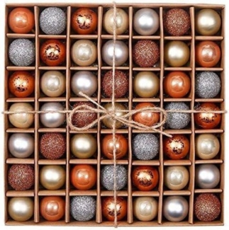 Valery Madelyn Weihnachtskugeln Set 49 Stück Geschenkpaket Bronze