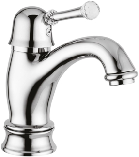 Luxus Waschtischarmatur mit Swarovski Kristallglas Silber H. 16,5 cm - Luxus Einhand Waschtischbatterie
