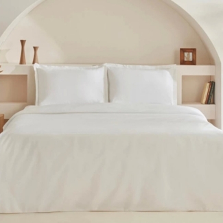 Karaca Home Bettwäsche White Collection Lavin 100% Baumwolle Doppelbett Bettwäsche Set Weiß