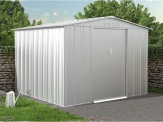 Vente-unique - Gartenhaus Gerätehaus - Stahl - Grau - 6,71 m² - LINUS