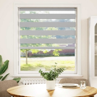 vidaXL Zebrarollo Hellgrau 110x150 cm Stoffbreite 105,9 cm Polyester 4014445