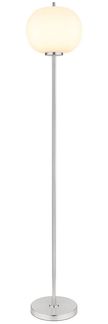 Stehleuchte, Glas opal, Metall nickel, H 160 cm