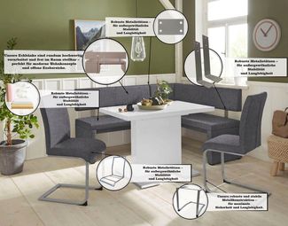 OTTO home Eckbank Charissa, in 3 Größen, verschiedene Qualitäten