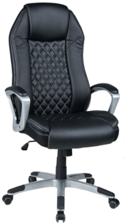 Chefsessel Mirko / Matthias, Kunstleder, Kunststoff, Netzstoff, Schwarz