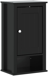 vidaXL Bad-Wandschrank BERG Schwarz 40x27x71,5 cm Massivholz Kiefer 358549