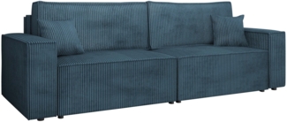 Schlafsofa Kobaro Cord mit 2 Bettkästen und Schlaffunktion (Farbe: Poso 05)