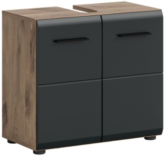 furnling Waschbeckenunterschrank Ivy Badunterschrank mit 2 Türen & Ausschnitt, MDF Front, Stauraumschrank